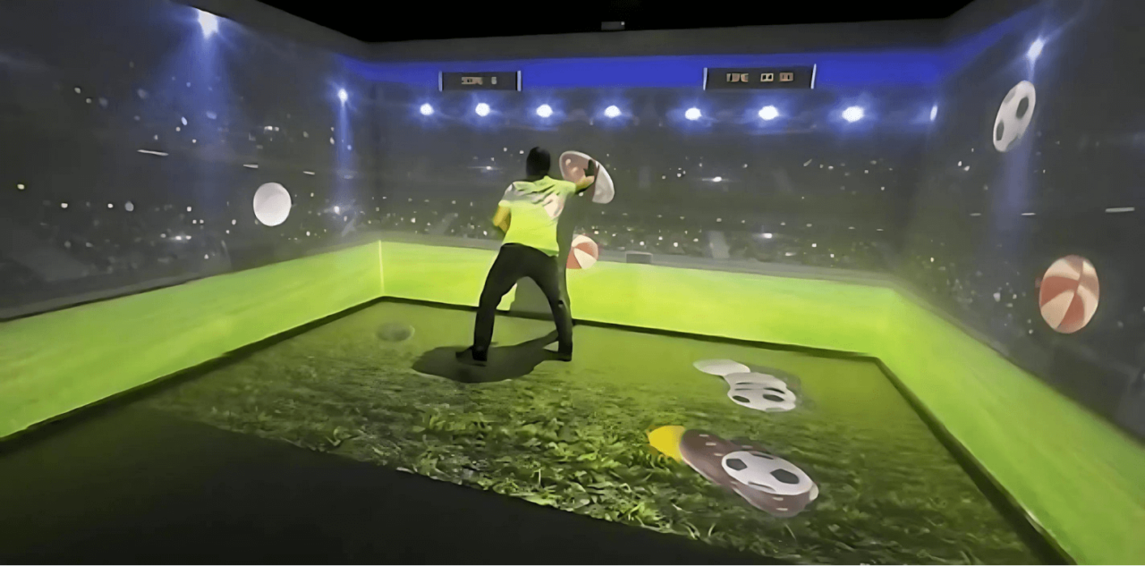 The Immersive Rehabilitation Room at Sheba - patient interacting with projected environment