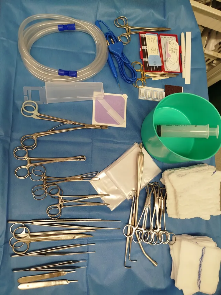 Lumpectomy tray preparation reference example